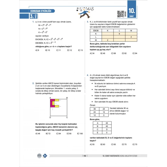 Partikül Matematik Maarif Modeli 10. Sınıf Matematik Konu Anlatım Kitabı KR Akademi Yayınları