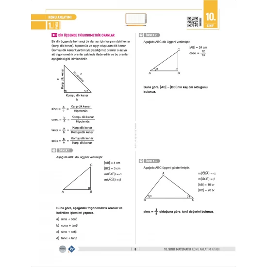 Partikül Matematik Maarif Modeli 10. Sınıf Matematik Konu Anlatım Kitabı KR Akademi Yayınları