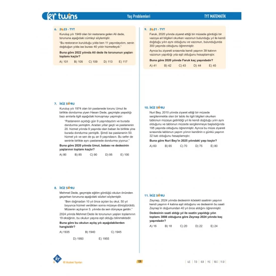2026 TYT Twins Matematik Soru Bankası KR Akademi Yayınları