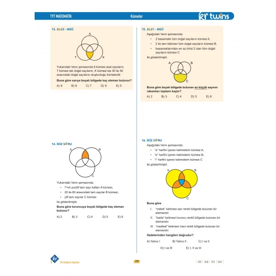 2026 TYT Twins Matematik Soru Bankası KR Akademi Yayınları