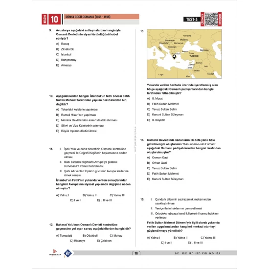 Sadettin Hoca AYT Tarih Soru Bankası - Sadettin Akyayla