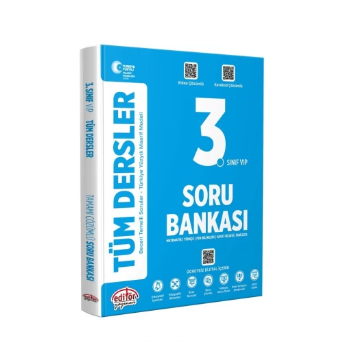Editör Yayınları Türkiye Yüzyılı Maarif Modeli 3. Sınıf VİP Tüm Dersler Soru Bankası Editör Yayınları Türkiye Yüzyılı Maarif Modeli 3. Sınıf VİP Tüm Dersler Soru Bankası