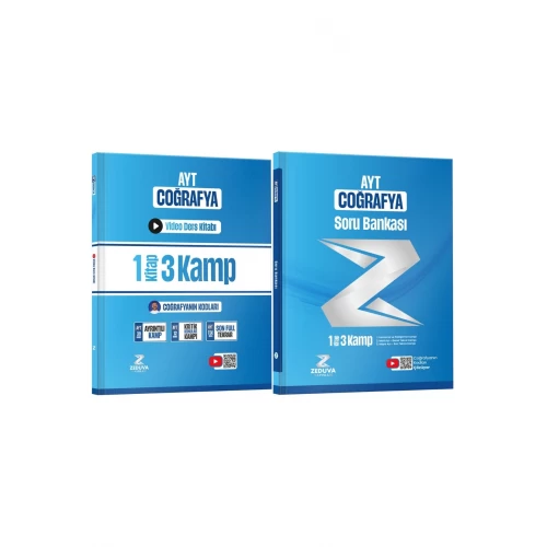 Zeduva Yayınları Coğrafyanın Kodları AYT Coğrafya 1 Kitap 3 Kamp Video Ders Kitabı ve Soru Bankası Seti