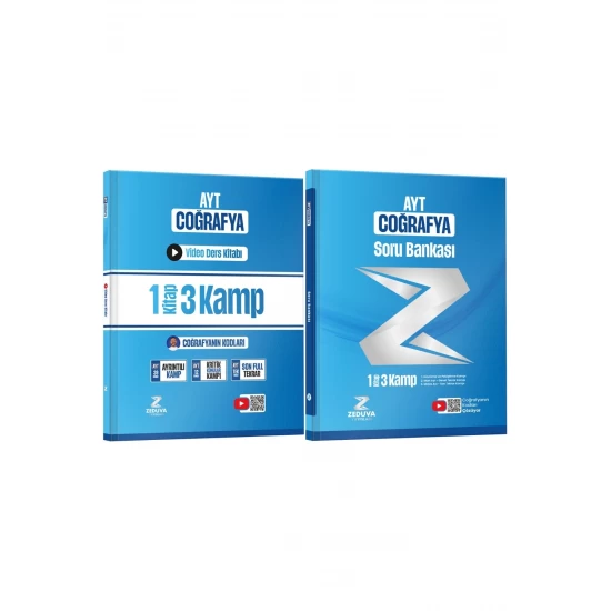 Zeduva Yayınları Coğrafyanın Kodları AYT Coğrafya 1 Kitap 3 Kamp Video Ders Kitabı ve Soru Bankası Seti