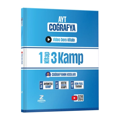 Zeduva Yayınları Coğrafyanın Kodları AYT Coğrafya 1 Kitap 3 Kamp Video Ders Kitabı