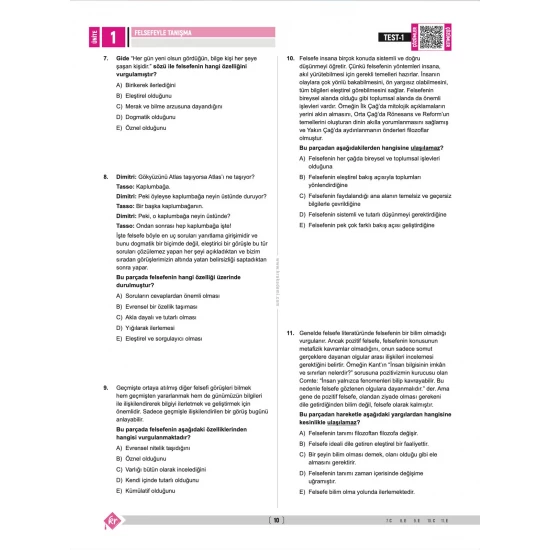 Can Köni-Bülent Tanık TYT Felsefe Video Ders Kitabı Soru Bankası KR Akademi Yayınları