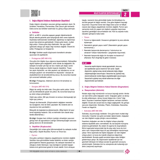 Can Köni-Bülent Tanık TYT Felsefe Video Ders Kitabı Soru Bankası KR Akademi Yayınları