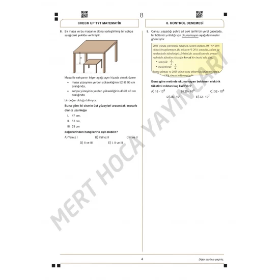 Mert Hoca Yayınları 2026 TYT Matematik Check-Up Denemeleri