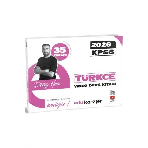 Edu Kariyer Deniz Hoca 2026 KPSS 35 Günde Türkçe Video Ders Kitabı