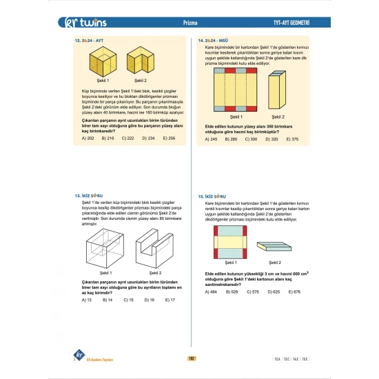 2026 TYT - AYT Twins Geometri Soru Bankası KR Akademi Yayınları