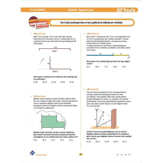 2026 TYT - AYT Twins Geometri Soru Bankası KR Akademi Yayınları
