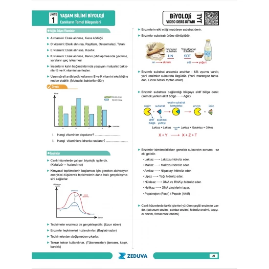 Zeduva Yayınları Biosem TYT Biyoloji 1 Kitap 3 Kamp Video Ders Kitabı