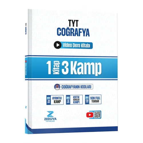 Zeduva Yayınları Coğrafyanın Kodları TYT Coğrafya 1 Kitap 3 Kamp Video Ders Kitabı Zeduva Yayınları Coğrafyanın Kodları TYT Coğrafya 1 Kitap 3 Kamp Video Ders Kitabı