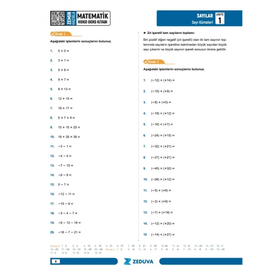 Zeduva Yayınları SML Matematik 12 Günde Zemin Hazırla Matematik Video Ders Kitabı