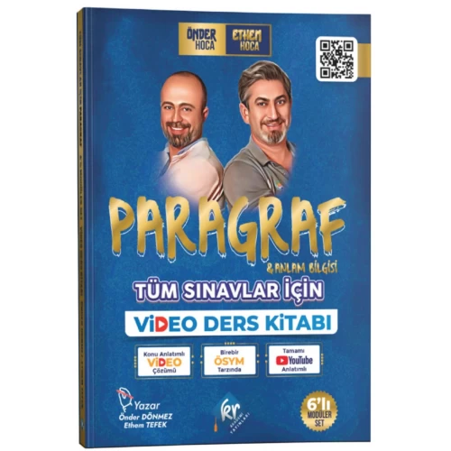 Önder Hoca & Ethem Hoca Tüm Sınavlar Için Paragraf ve Anlam Bilgisi Video Ders Kitabı KR Akademi Yayınları Önder Hoca & Ethem Hoca Tüm Sınavlar Için Paragraf ve Anlam Bilgisi Video Ders Kitabı KR Akademi Yayınları