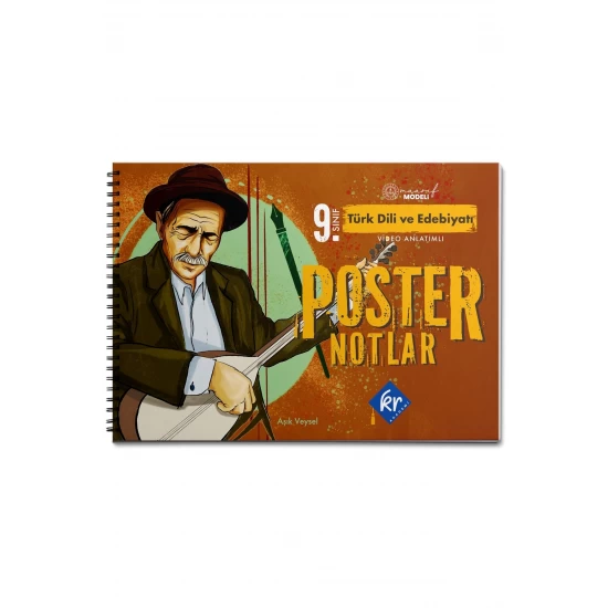 9. Sınıf Maarif Modeli Türk Dili ve Edebiyatı Poster Notlar KR Akademi Yayınları