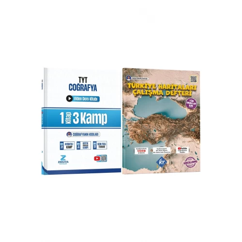 Coğrafyanın Kodları TYT Coğrafya 1 Kitap 3 Kamp Video Ders Kitabı ve Coğrafyanın Kodları Türkiye Haritaları Seti