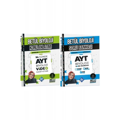 Betül Biyoloji 54 Günde AYT Biyoloji Video Kamp Kitabı & Soru Bankası Seti