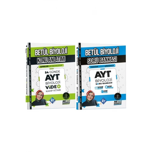 Betül Biyoloji 54 Günde AYT Biyoloji Video Kamp Kitabı & Soru Bankası Seti