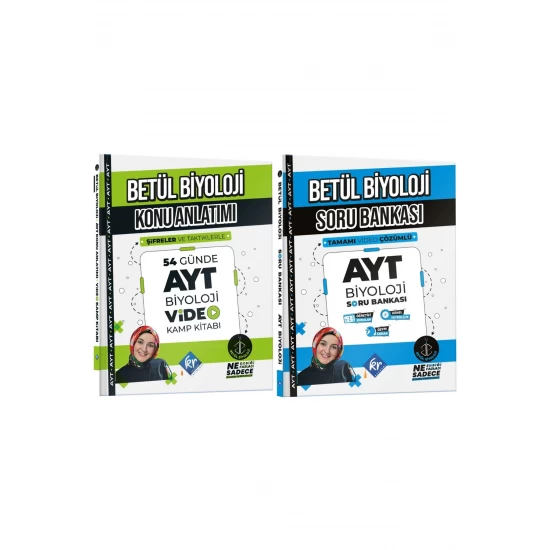 Betül Biyoloji 54 Günde AYT Biyoloji Video Kamp Kitabı & Soru Bankası Seti