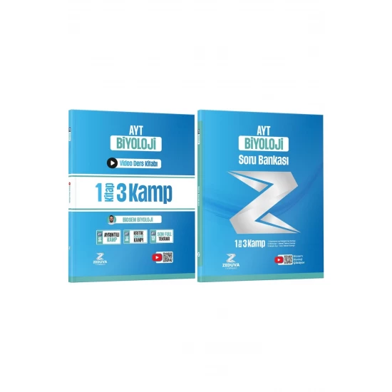 Zeduva Yayınları Biosem AYT Biyoloji 1 Kitap 3 Kamp Video Ders Kitabı ve Soru Bankası Seti