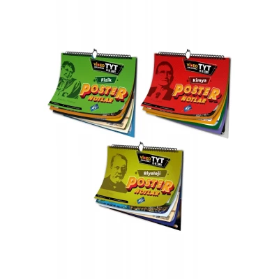 TYT Fizik Kimya Biyoloji Sayısal FKB Video Destekli Poster Notlar Seti KR Akademi Yayınları