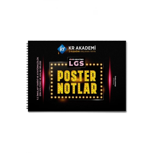 LGS İnkılap Tarihi ve Atatürkçülük Din Kültürü ve Ahlak Bilgisi Poster Notları KR Akademi Yayınları