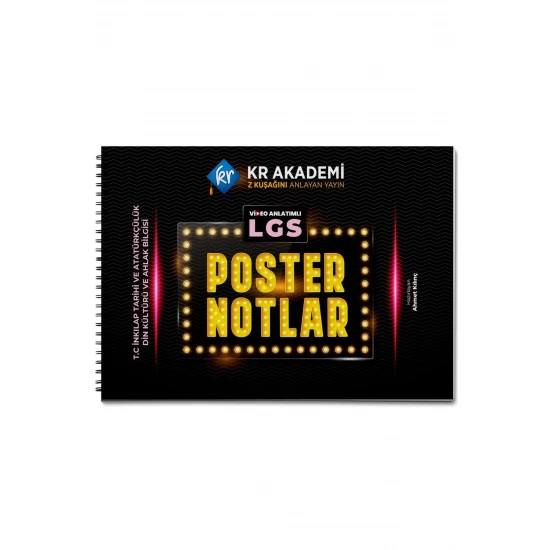 LGS İnkılap Tarihi ve Atatürkçülük Din Kültürü ve Ahlak Bilgisi Poster Notları KR Akademi Yayınları
