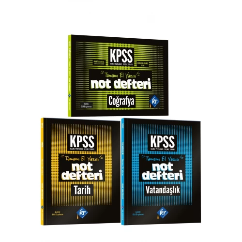 2026 Lise Ön Lisans KPSS Genel Kültür Tarih-Coğrafya-Vatandaşlık Not Defteri 3'lü Set KR Akademi Yayınları 2026 Lise Ön Lisans KPSS Genel Kültür Tarih-Coğrafya-Vatandaşlık Not Defteri 3'lü Set KR Akademi Yayınları