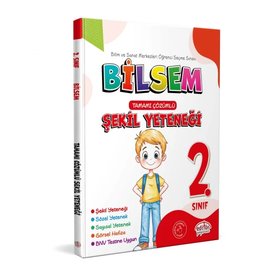 2. Sınıf Bilsem Hazırlık Şekil Yeteneği Tamamı Çözümlü Editör Yayınları