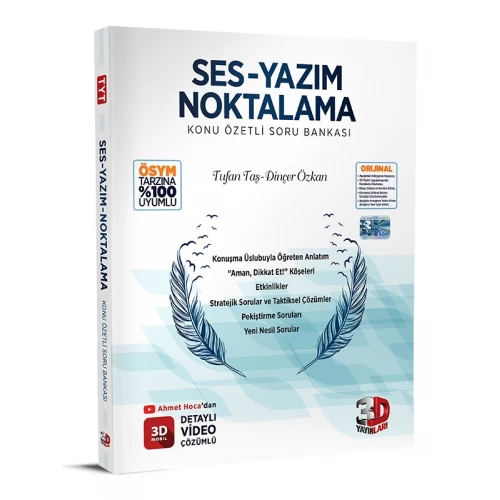 Ses - Yazım Noktalama Konu Özetli Soru Bankası 3D Yayınları Ses - Yazım Noktalama Konu Özetli Soru Bankası 3D Yayınları