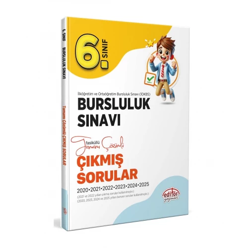 6. Sınıf Bursluluk Sınavı Tamamı Çözümlü Çıkmış Sorular Editör Yayınları