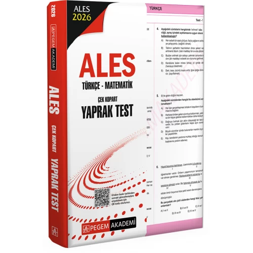 2026 ALES Türkçe-Matematik Çek Kopart Yaprak Test Pegem Akademi