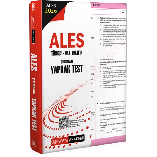2026 ALES Türkçe-Matematik Çek Kopart Yaprak Test Pegem Akademi