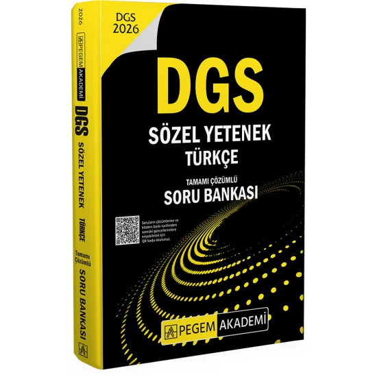 2026 DGS Sözel Yetenek Türkçe Tamamı Çözümlü Soru Bankası Pegem Akademi