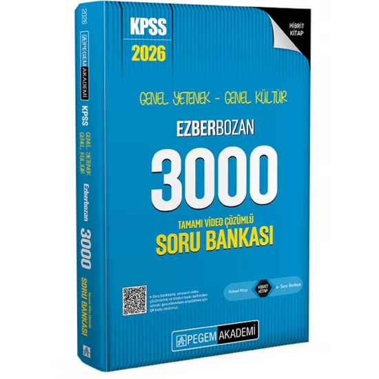 2026 KPSS Genel Yetenek Genel Kültür Ezberbozan 3000 Tamamı Video Çözümlü Soru Bankası Pegem Akademi