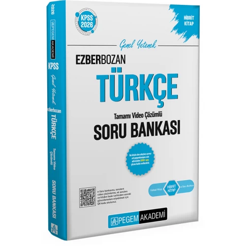 2026 KPSS Genel Yetenek Ezberbozan Türkçe Tamamı Video Çözümlü Soru Bankası Pegem Akademi