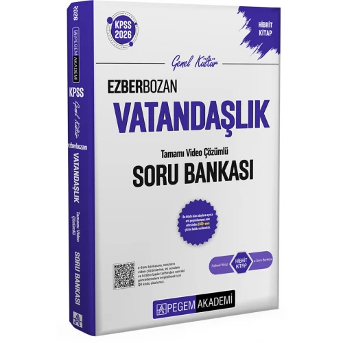 2026 KPSS Genel Kültür Ezberbozan Vatandaşlık Tamamı Video Çözümlü Soru Bankası Pegem Akademi
