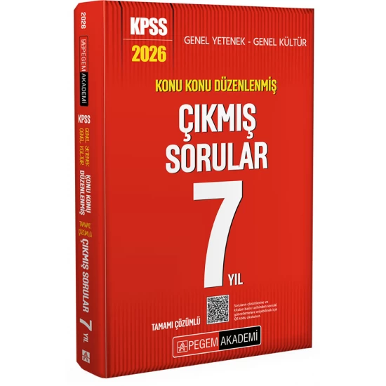 2026 KPSS Genel Yetenek Genel Kültür Konu Konu Düzenlenmiş Tamamı Çözümlü Çıkmış Sorular 7 Yıl Pegem Akademi