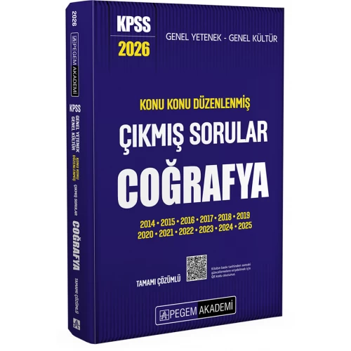 2026 KPSS Genel Yetenek Genel Kültür Konu Konu Düzenlenmiş Tamamı Çözümlü Çıkmış Sorular Coğrafya Pegem Akademi 2026 KPSS Genel Yetenek Genel Kültür Konu Konu Düzenlenmiş Tamamı Çözümlü Çıkmış Sorular Coğrafya Pegem Akademi