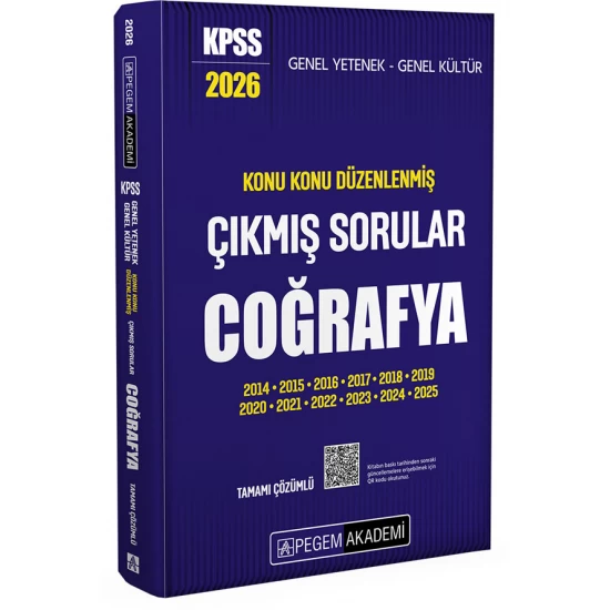 2026 KPSS Genel Yetenek Genel Kültür Konu Konu Düzenlenmiş Tamamı Çözümlü Çıkmış Sorular Coğrafya Pegem Akademi