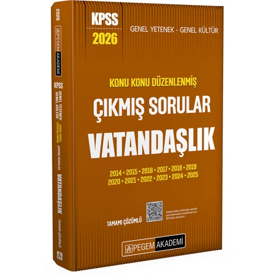 2026 KPSS Genel Yetenek Genel Kültür Konu Konu Düzenlenmiş Tamamı Çözümlü Çıkmış Sorular Vatandaşlık Pegem Akademi