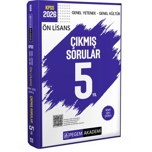 2026 KPSS Ön Lisans Genel Yetenek Genel Kültür Tamamı Video Çözümlü Çıkmış Sorular 5 Yıl Pegem Akademi 2026 KPSS Ön Lisans Genel Yetenek Genel Kültür Tamamı Video Çözümlü Çıkmış Sorular 5 Yıl Pegem Akademi