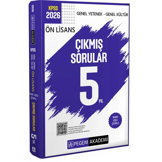 2026 KPSS Ön Lisans Genel Yetenek Genel Kültür Tamamı Video Çözümlü Çıkmış Sorular 5 Yıl Pegem Akademi