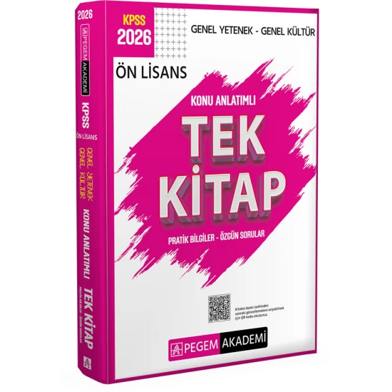 2026 KPSS Genel Yetenek Genel Kültür Ön Lisans Konu Anlatımlı Tek Kitap Pegem Akademi