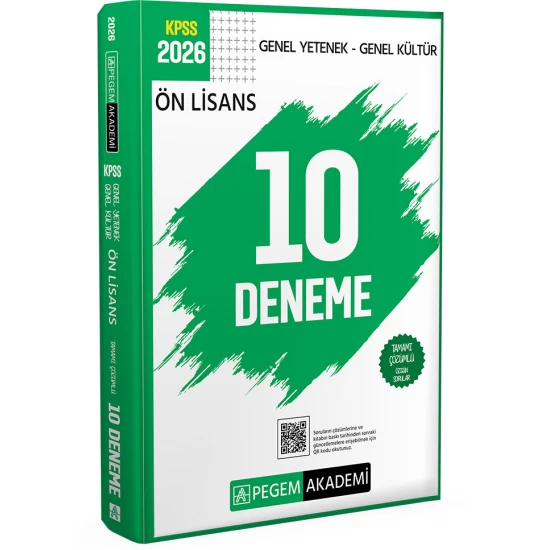 2026 KPSS Genel Yetenek Genel Kültür Ön Lisans Tamamı Çözümlü 10 Deneme Pegem Akademi