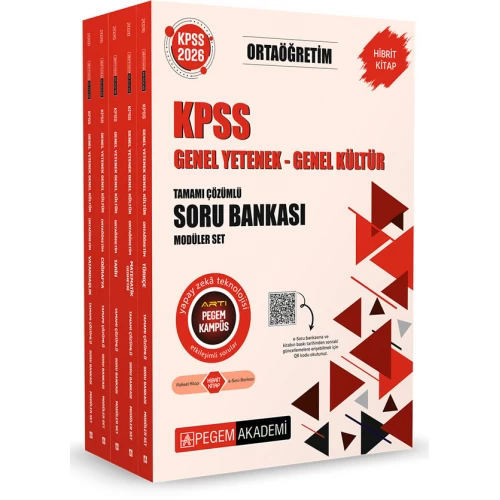 Pegem Akademi 2026 KPSS Genel Yetenek Genel Kültür Ortaöğretim Tamamı Çözümlü Soru Bankası Modüler Set (5 Kitap)
