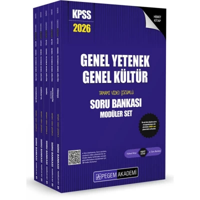 2026 KPSS Genel Yetenek Genel Kültür Tamamı Çözümlü Soru Bankası Seti - (5 Kitap) Pegem Akademi