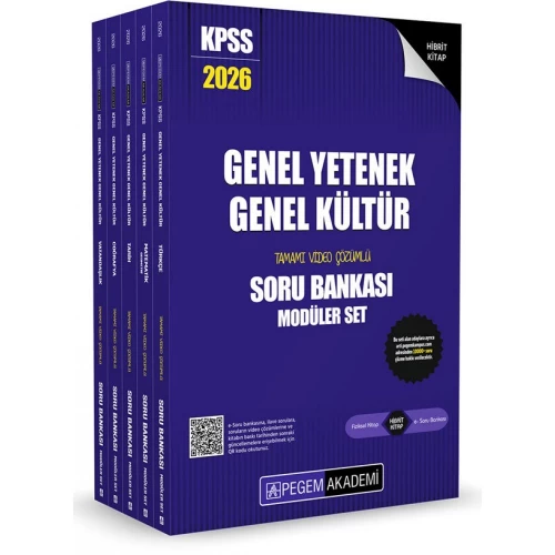 2026 KPSS Genel Yetenek Genel Kültür Tamamı Çözümlü Soru Bankası Seti - (5 Kitap) Pegem Akademi
