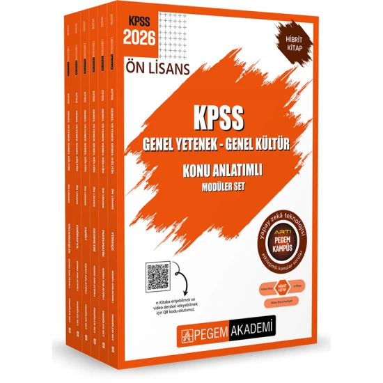 Pegem Akademi 2026 KPSS Ön Lisans Konu Anlatımlı Modüler Set Genel Yetenek Genel Kültür (6 Kitap)